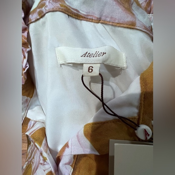 NWT Atelier New York Floral Print Midi Dress in Copper & Pink size 6 - Picture 5 of 13